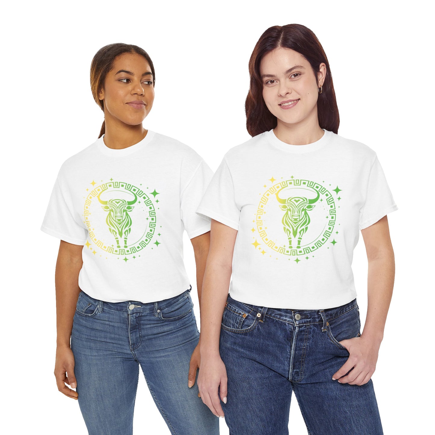 Tribal Circle Taurus Bull Unisex Heavy Cotton Tee