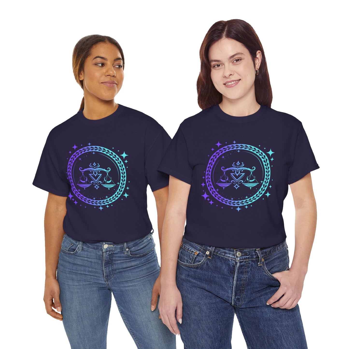Tribal Circle Libra Scales Unisex Heavy Cotton Tee