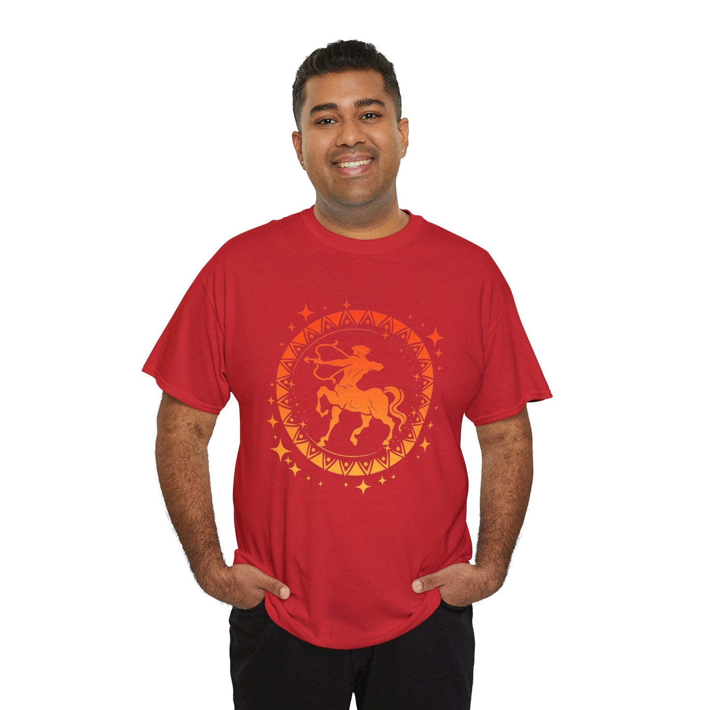 Tribal Circle Sagittarius Archer Unisex Heavy Cotton Tee