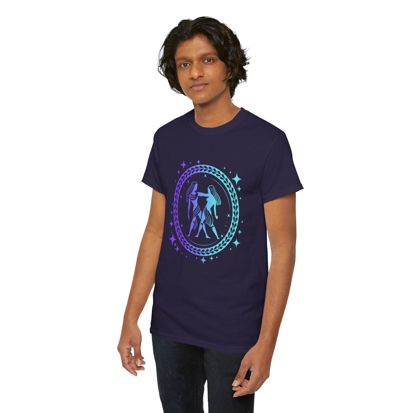 Tribal Circle Gemini Twins Unisex Heavy Cotton Tee