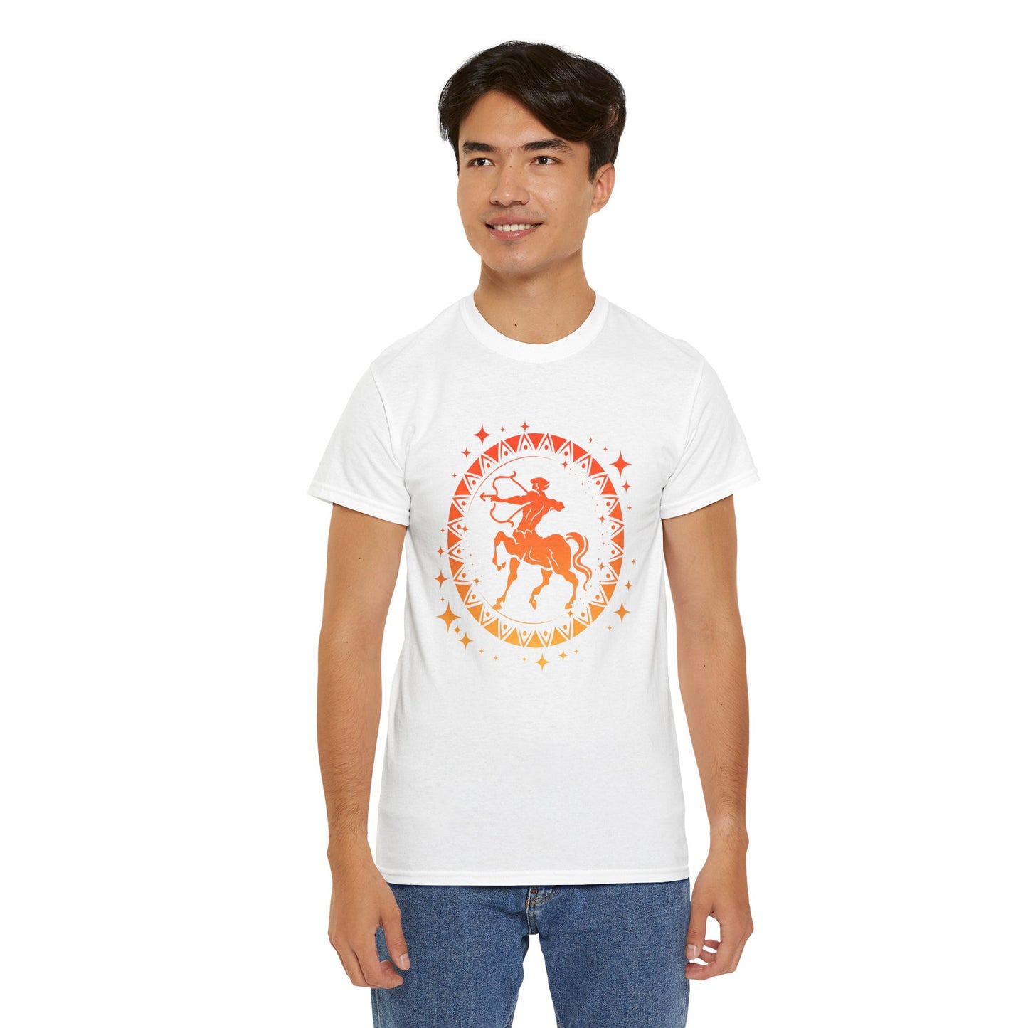 Tribal Circle Sagittarius Archer Unisex Heavy Cotton Tee