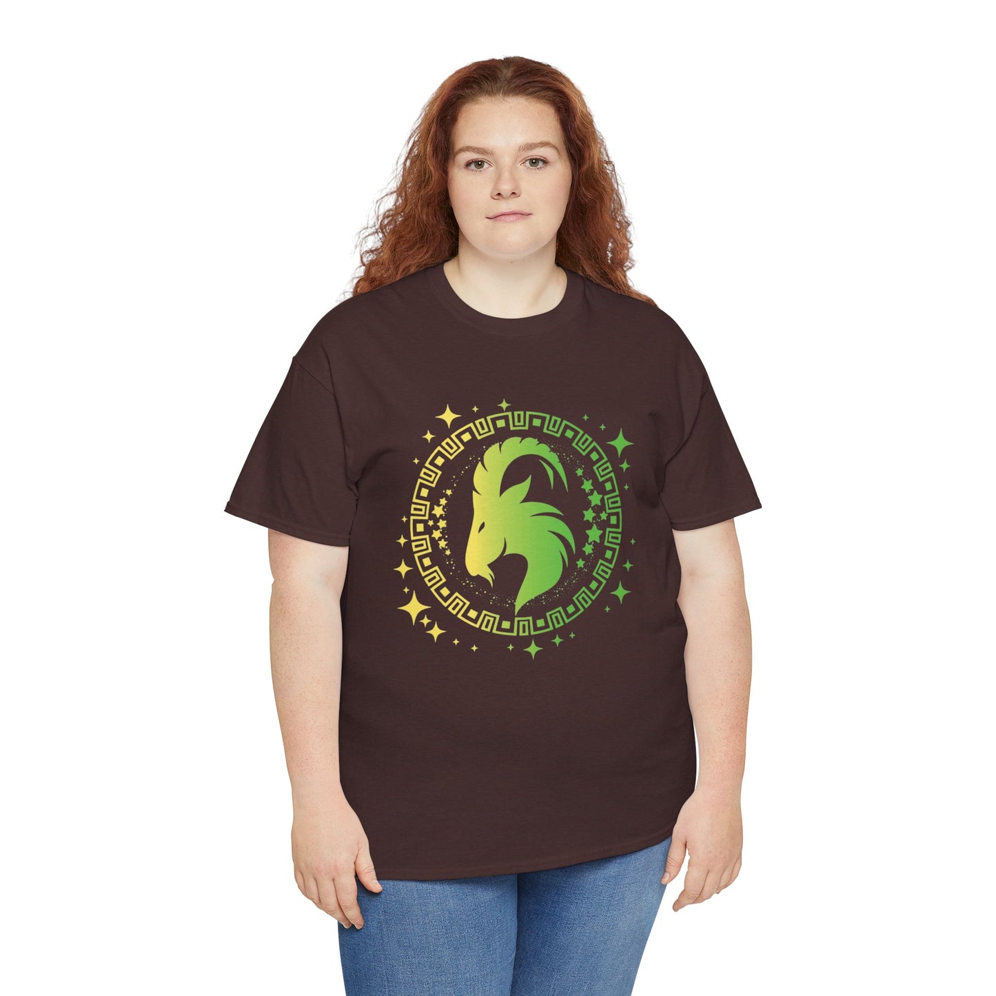 Tribal Circle Capricorn Goat Unisex Heavy Cotton Tee