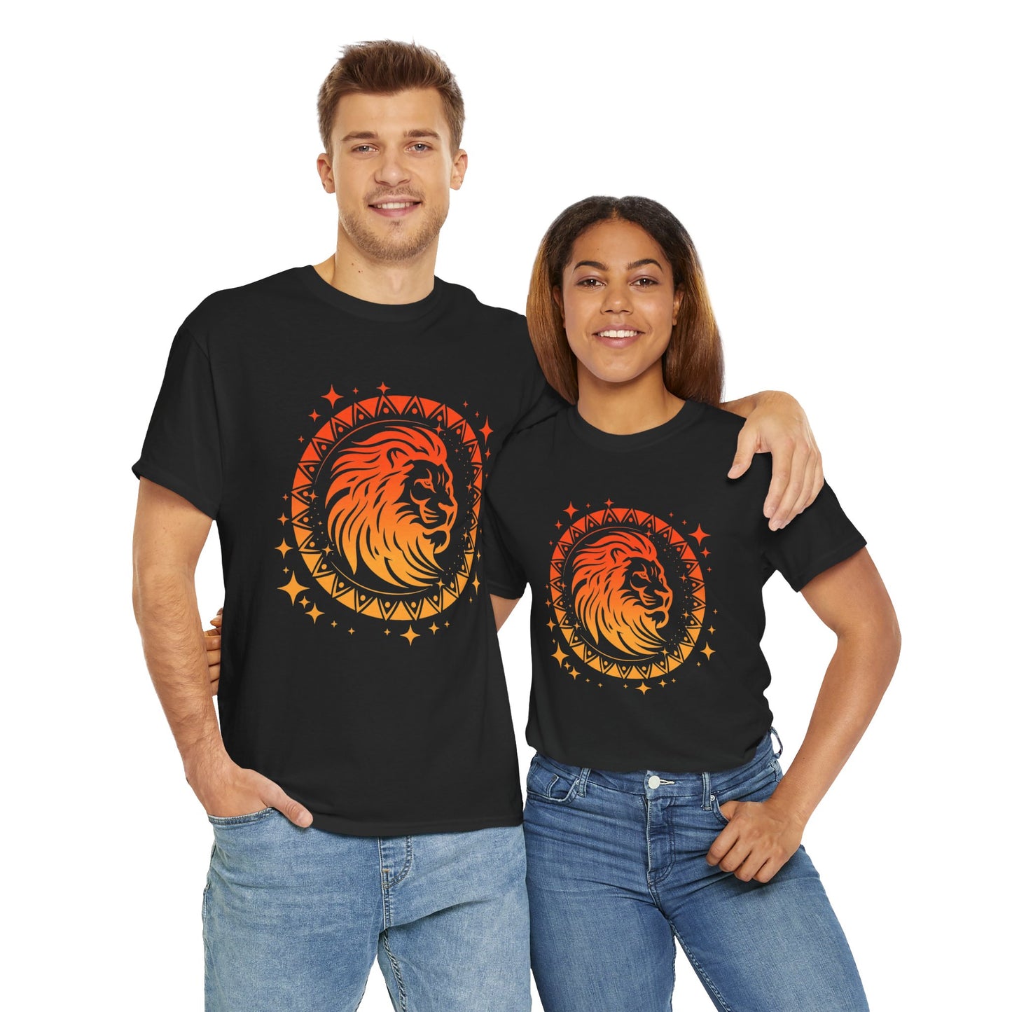 Tribal Circle Leo Lion Unisex Heavy Cotton Tee