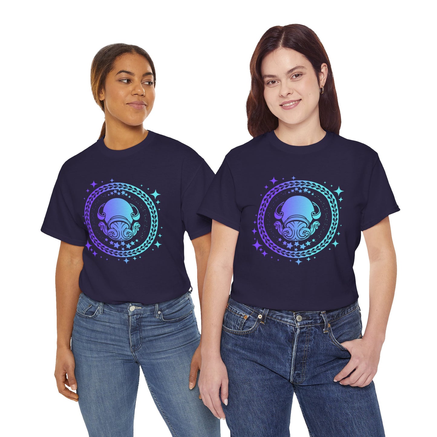 Tribal Circle Aquarius water bearer Unisex Heavy Cotton Tee