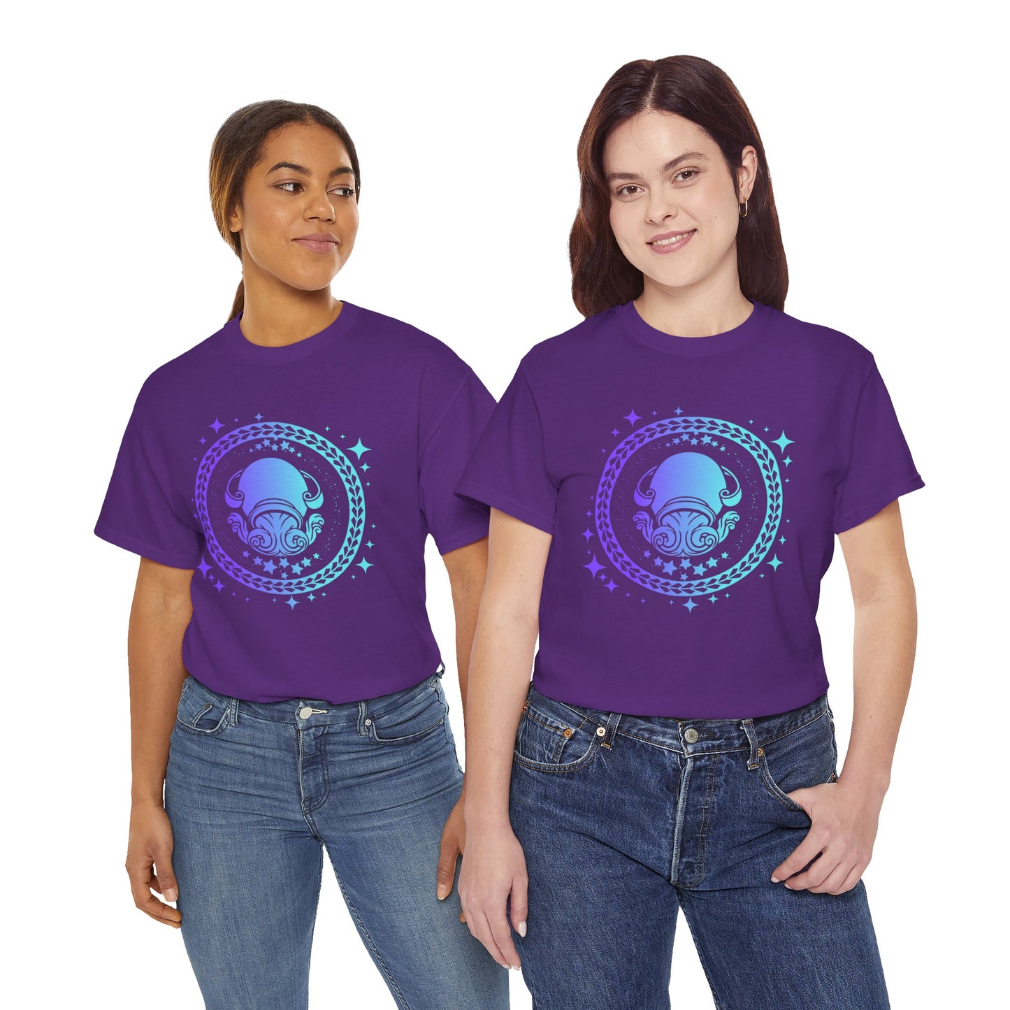 Tribal Circle Aquarius water bearer Unisex Heavy Cotton Tee