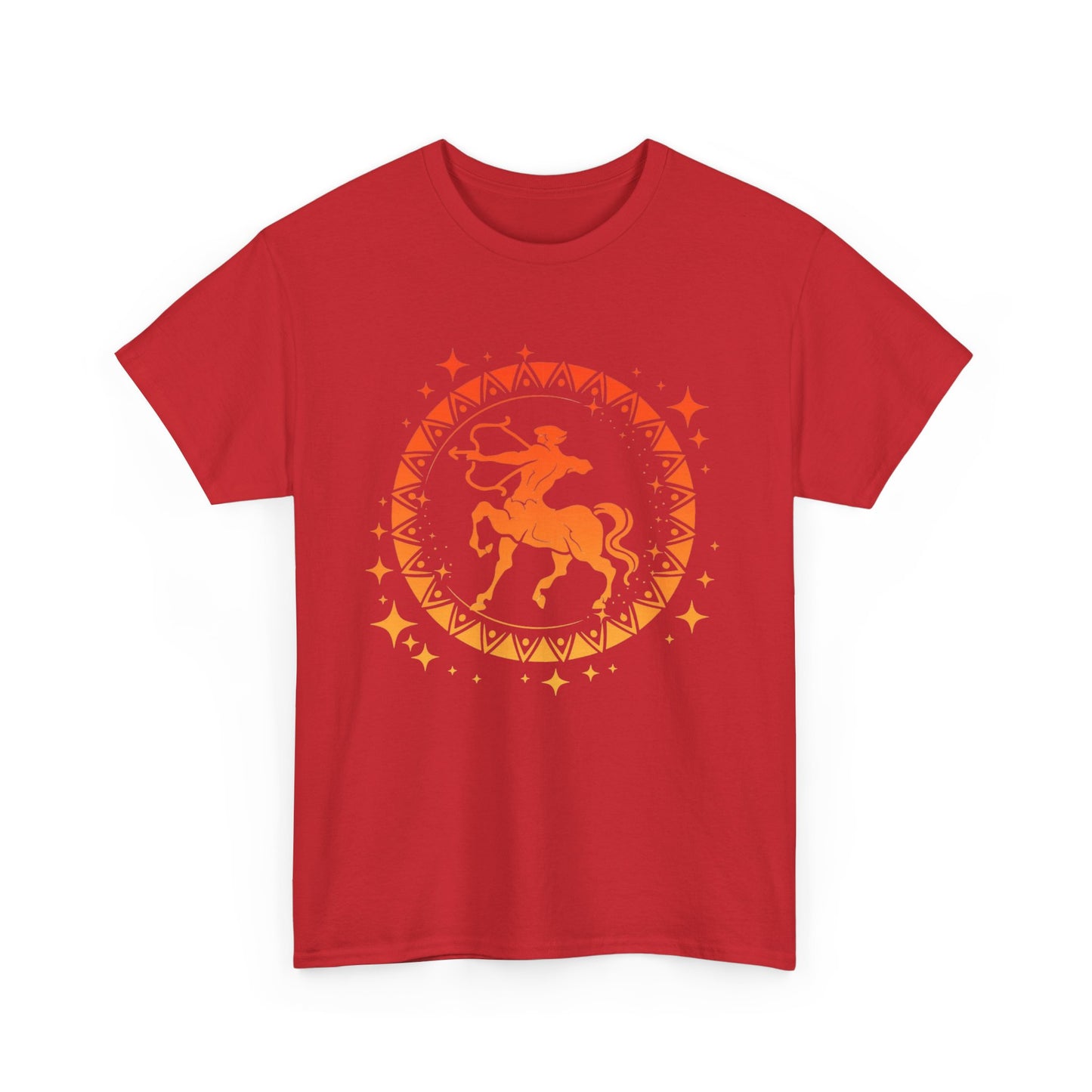 Tribal Circle Sagittarius Archer Unisex Heavy Cotton Tee