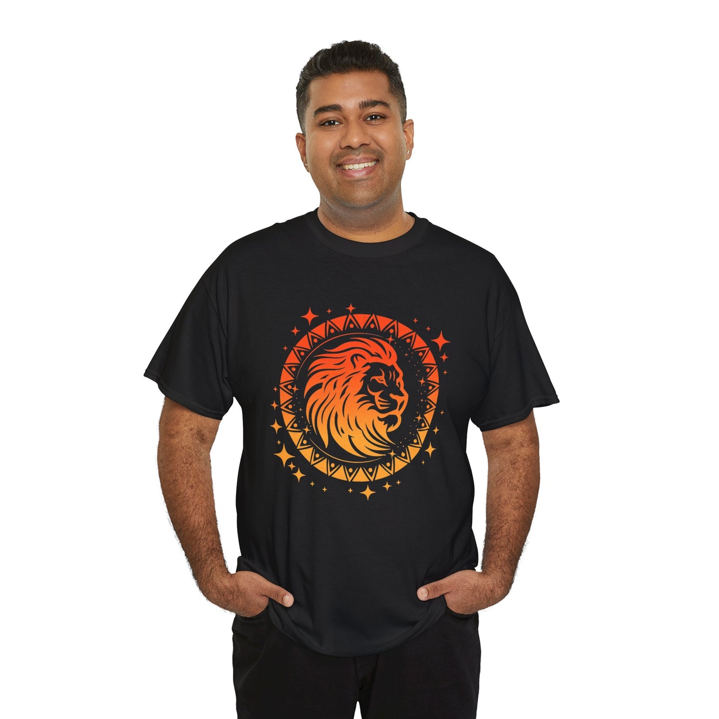 Tribal Circle Leo Lion Unisex Heavy Cotton Tee