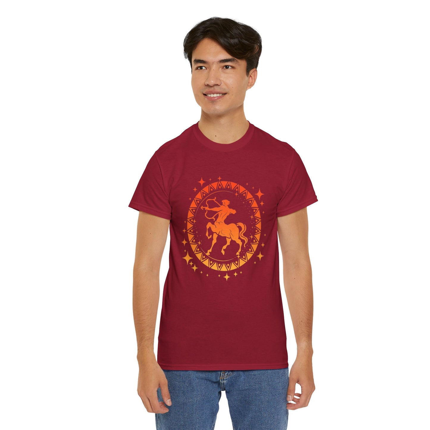 Tribal Circle Sagittarius Archer Unisex Heavy Cotton Tee