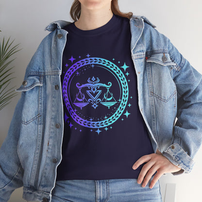Tribal Circle Libra Scales Unisex Heavy Cotton Tee
