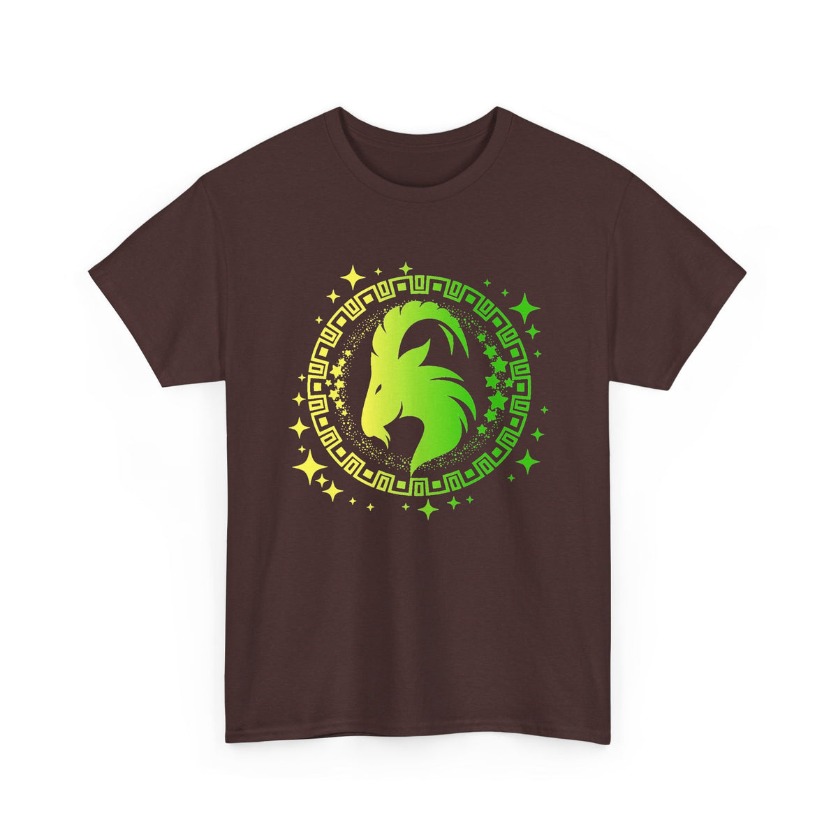 Tribal Circle Capricorn Goat Unisex Heavy Cotton Tee