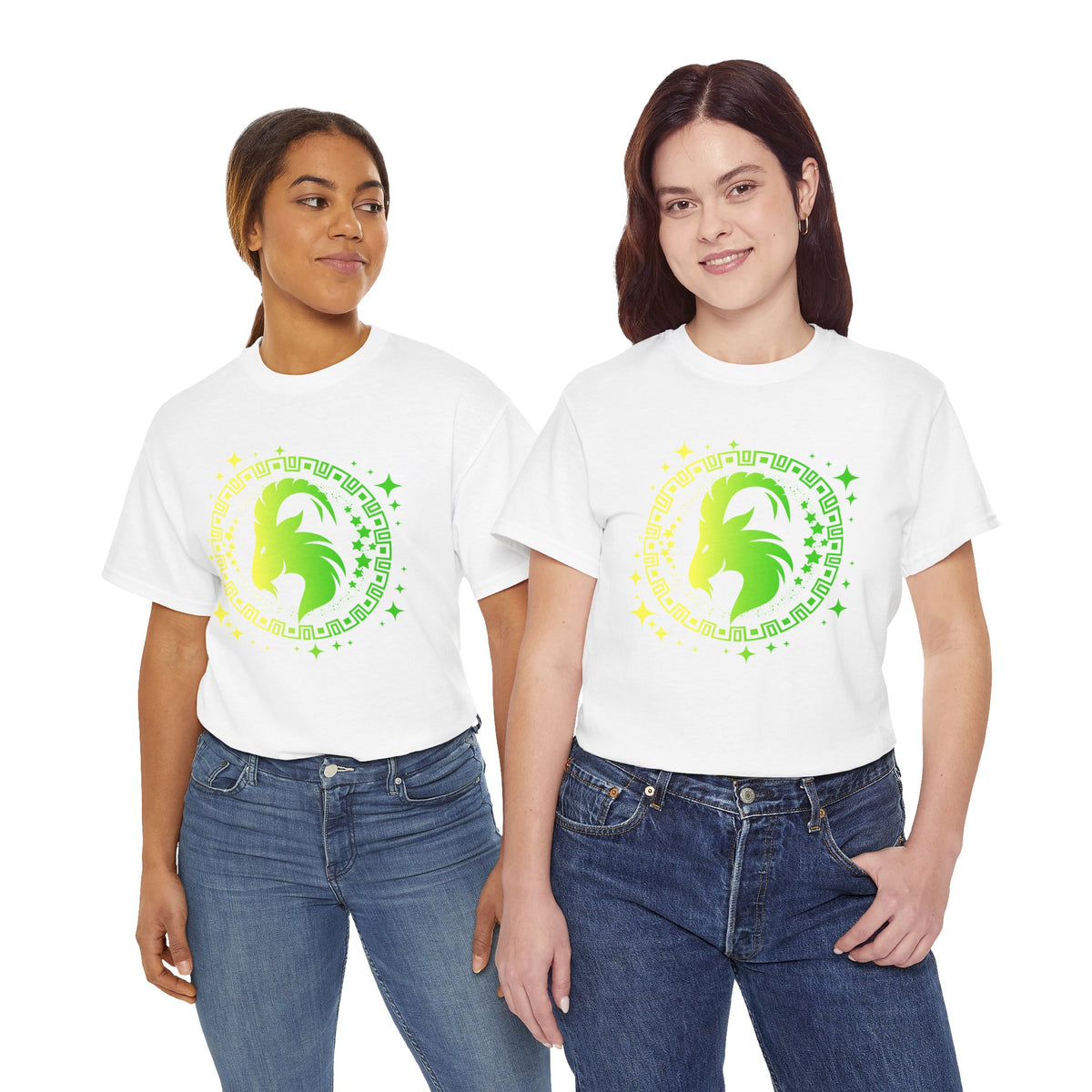 Tribal Circle Capricorn Goat Unisex Heavy Cotton Tee