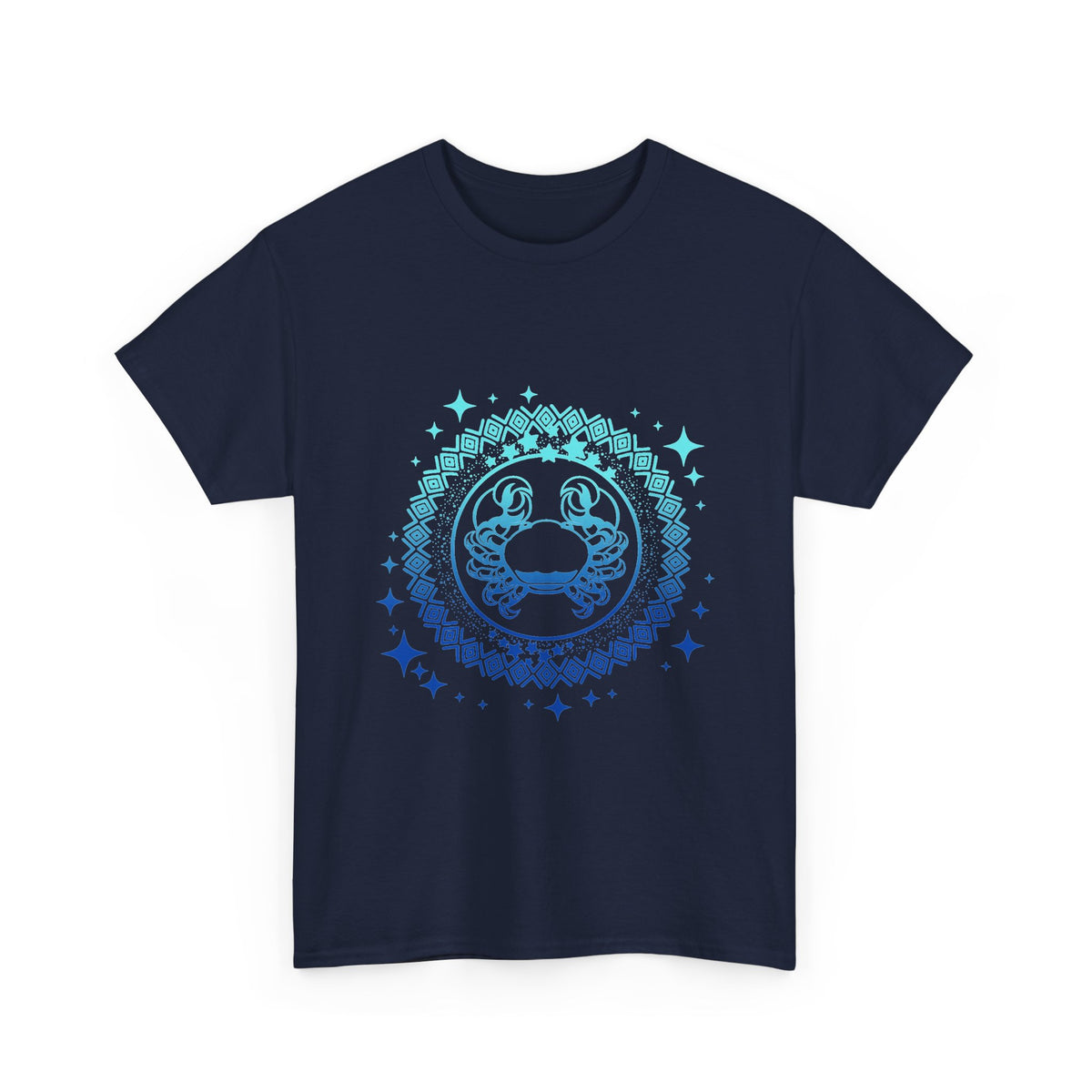 Tribal Circle Cancer Crab Unisex Heavy Cotton Tee