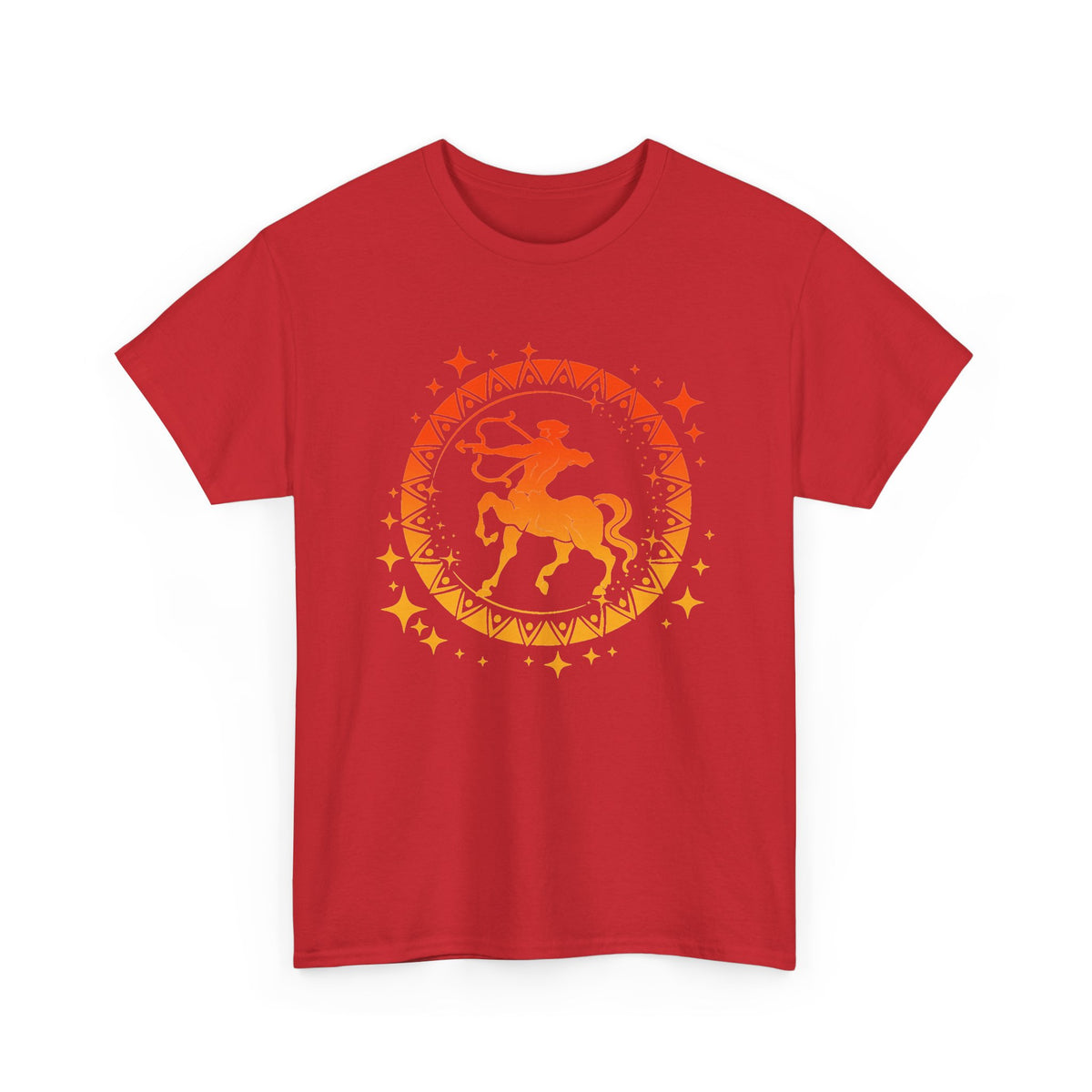 Tribal Circle Sagittarius Archer Unisex Heavy Cotton Tee