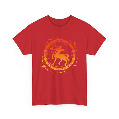 Tribal Circle Sagittarius Archer Unisex Heavy Cotton Tee