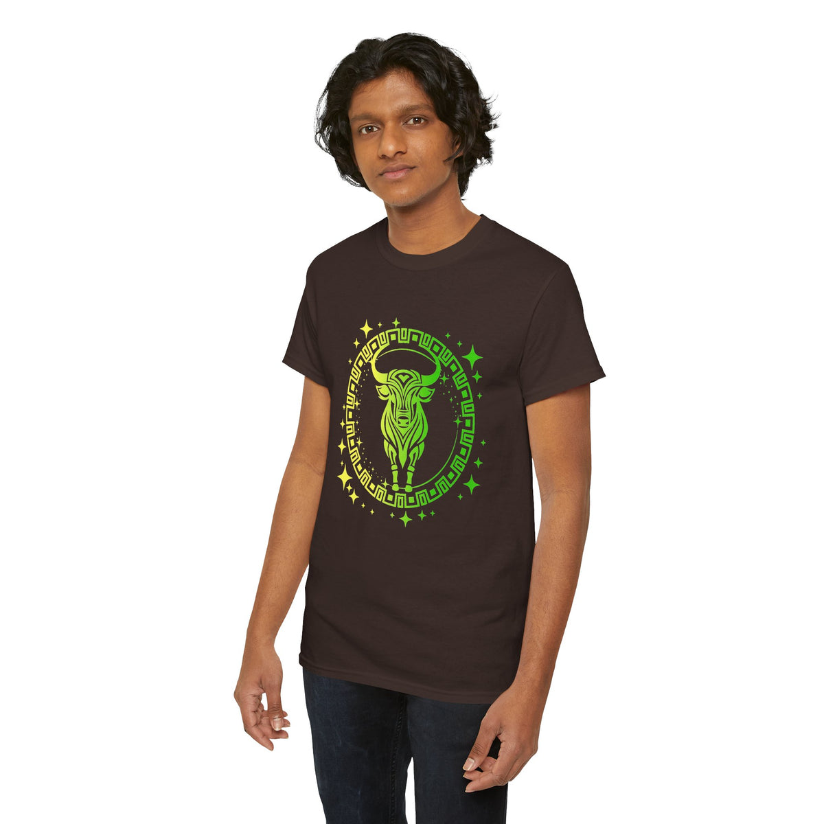 Tribal Circle Taurus Bull Unisex Heavy Cotton Tee
