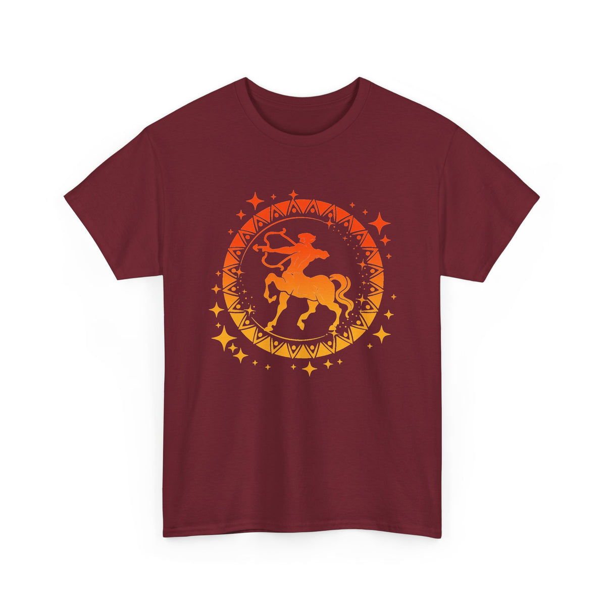 Tribal Circle Sagittarius Archer Unisex Heavy Cotton Tee