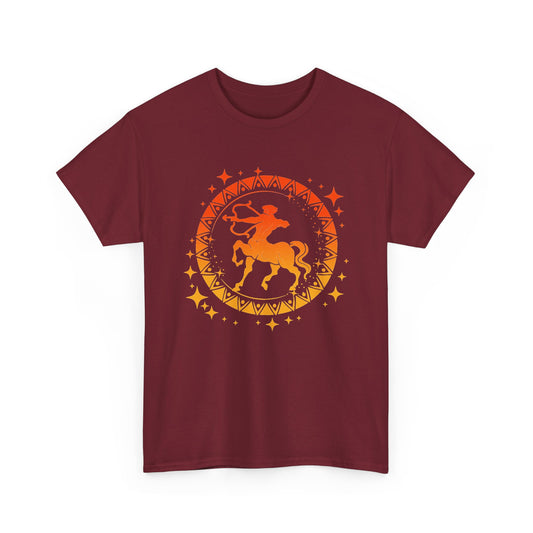 Tribal Circle Sagittarius Archer Unisex Heavy Cotton Tee