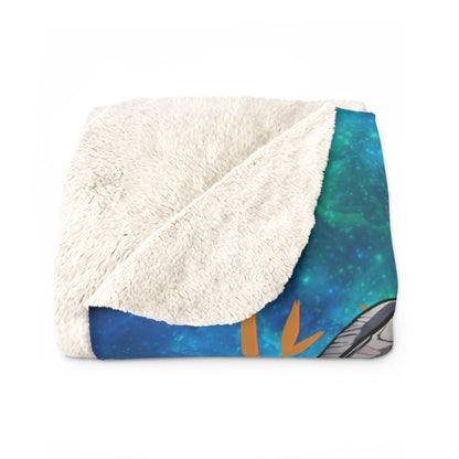Azure Galaxy Goat Sherpa Fleece Blanket