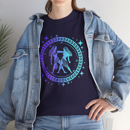 Tribal Circle Gemini Twins Unisex Heavy Cotton Tee