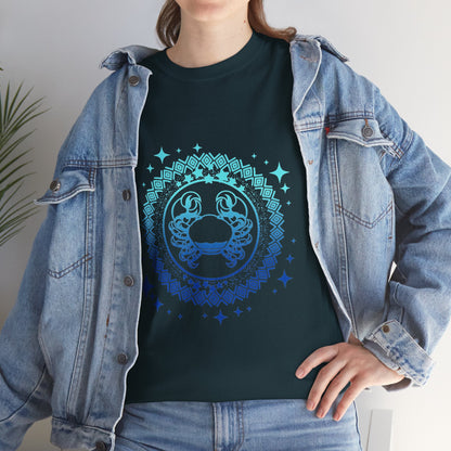 Tribal Circle Cancer Crab Unisex Heavy Cotton Tee