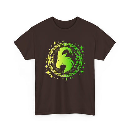 Tribal Circle Capricorn Goat Unisex Heavy Cotton Tee