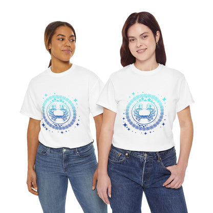 Tribal Circle Cancer Crab Unisex Heavy Cotton Tee