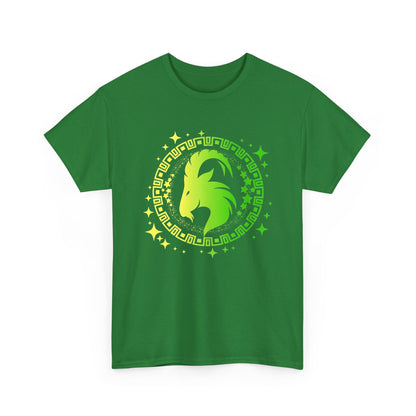 Tribal Circle Capricorn Goat Unisex Heavy Cotton Tee