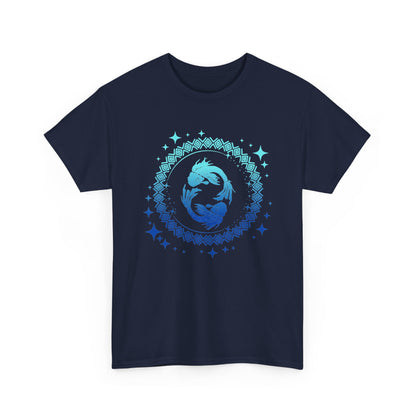 Tribal Circle Pisces Twin Fish Unisex Heavy Cotton Tee