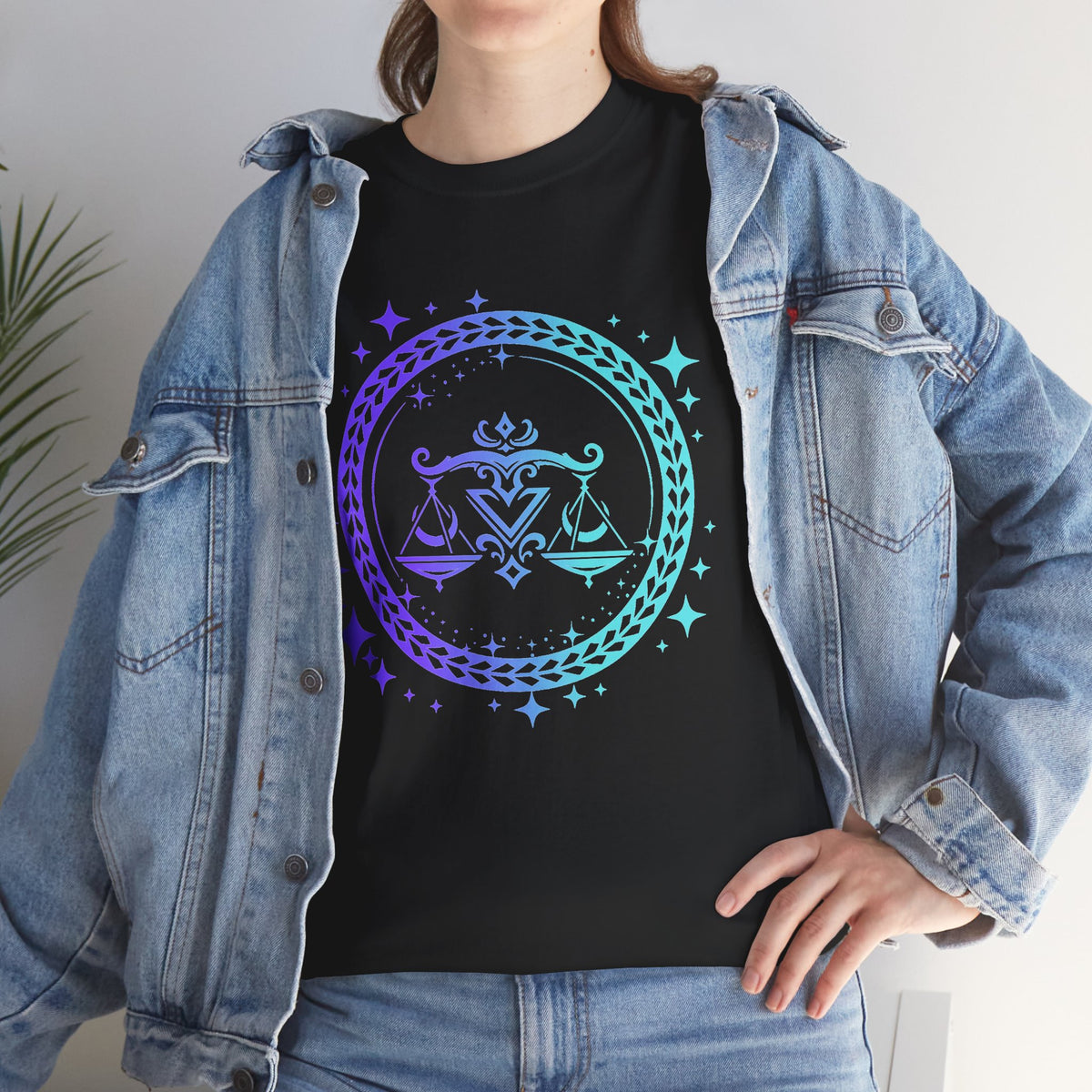 Tribal Circle Libra Scales Unisex Heavy Cotton Tee