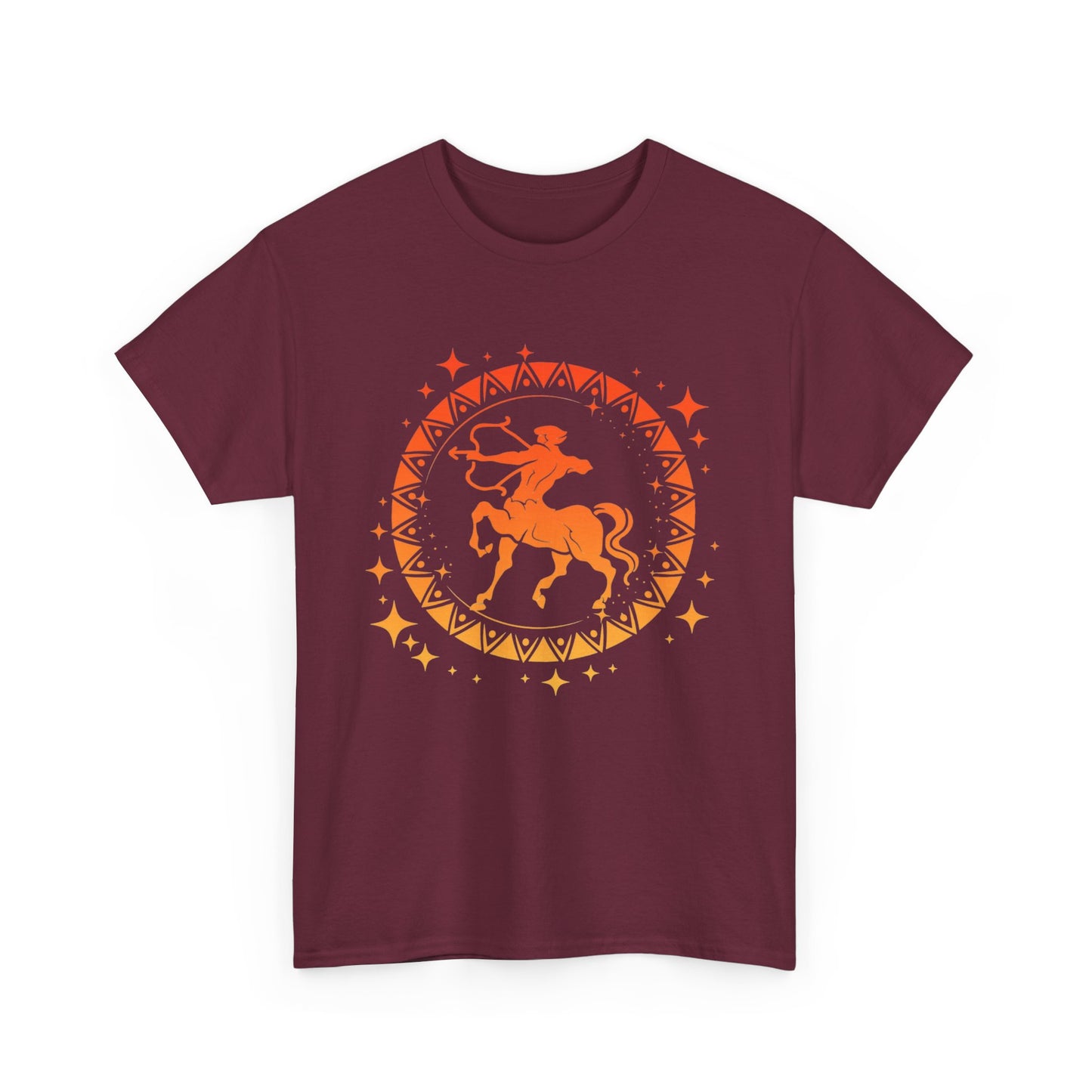 Tribal Circle Sagittarius Archer Unisex Heavy Cotton Tee