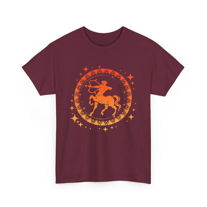 Tribal Circle Sagittarius Archer Unisex Heavy Cotton Tee