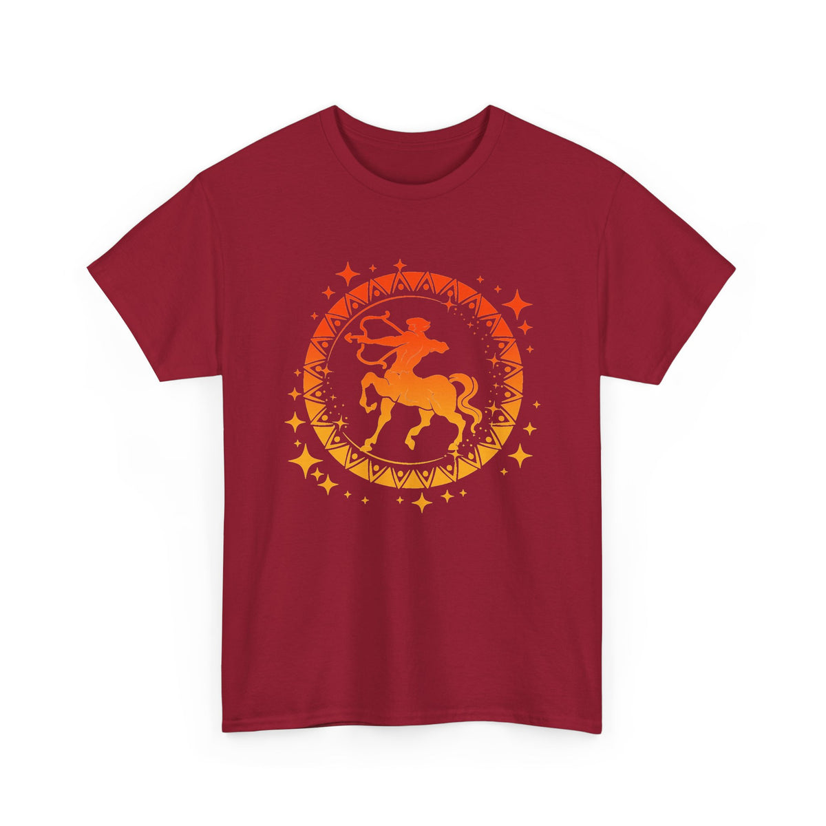 Tribal Circle Sagittarius Archer Unisex Heavy Cotton Tee