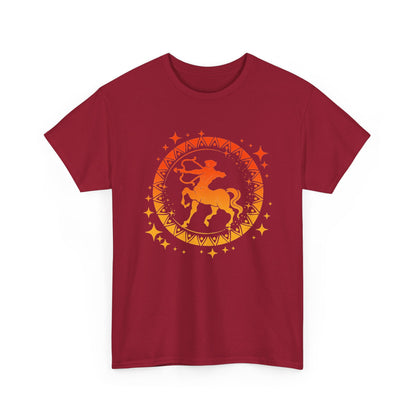 Tribal Circle Sagittarius Archer Unisex Heavy Cotton Tee
