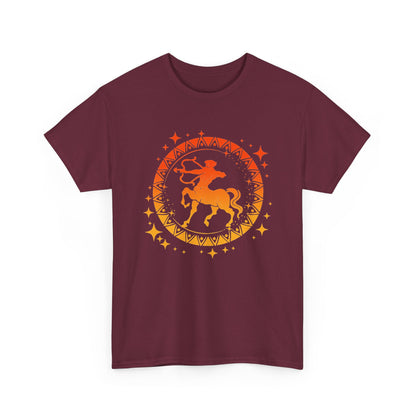 Tribal Circle Sagittarius Archer Unisex Heavy Cotton Tee