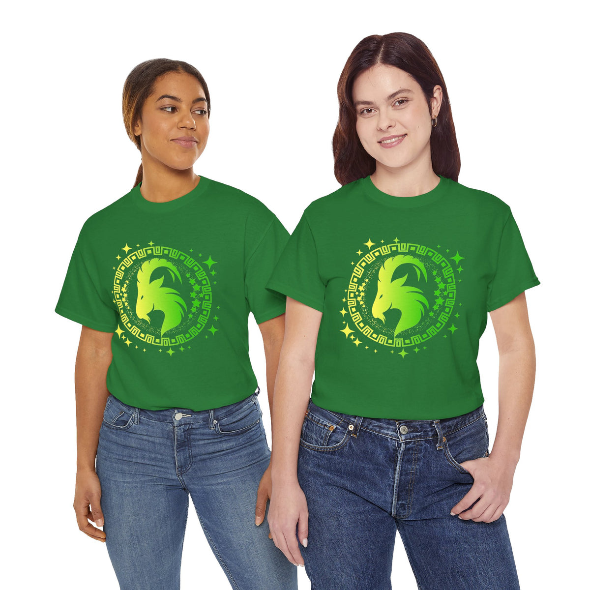 Tribal Circle Capricorn Goat Unisex Heavy Cotton Tee