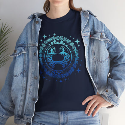 Tribal Circle Cancer Crab Unisex Heavy Cotton Tee