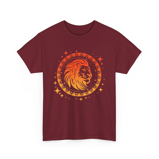 Tribal Circle Leo Lion Unisex Heavy Cotton Tee