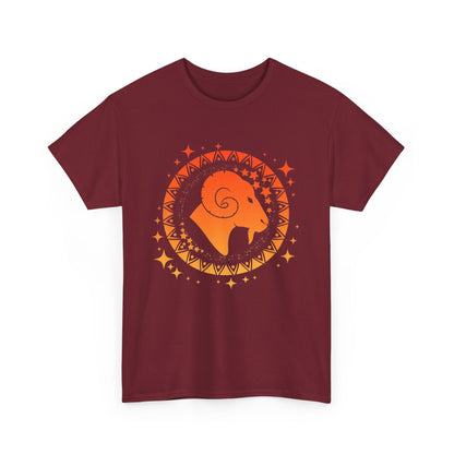 Tribal Circle Aries Ram Unisex Heavy Cotton Tee