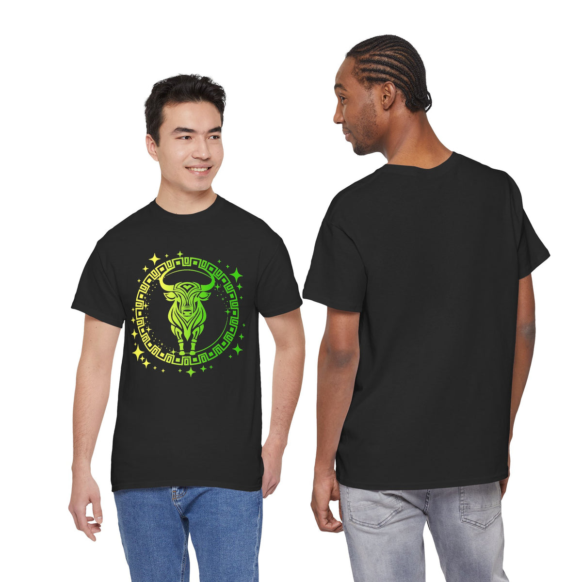 Tribal Circle Taurus Bull Unisex Heavy Cotton Tee