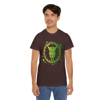 Tribal Circle Taurus Bull Unisex Heavy Cotton Tee