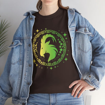 Tribal Circle Capricorn Goat Unisex Heavy Cotton Tee