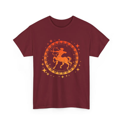 Tribal Circle Sagittarius Archer Unisex Heavy Cotton Tee
