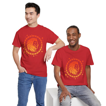 Tribal Circle Leo Lion Unisex Heavy Cotton Tee