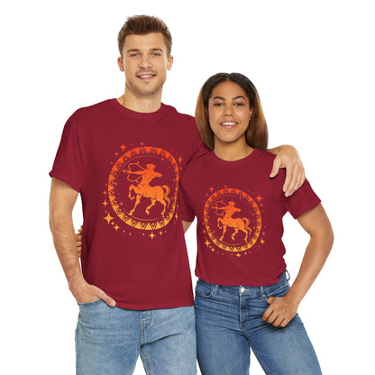 Tribal Circle Sagittarius Archer Unisex Heavy Cotton Tee