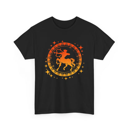 Tribal Circle Sagittarius Archer Unisex Heavy Cotton Tee