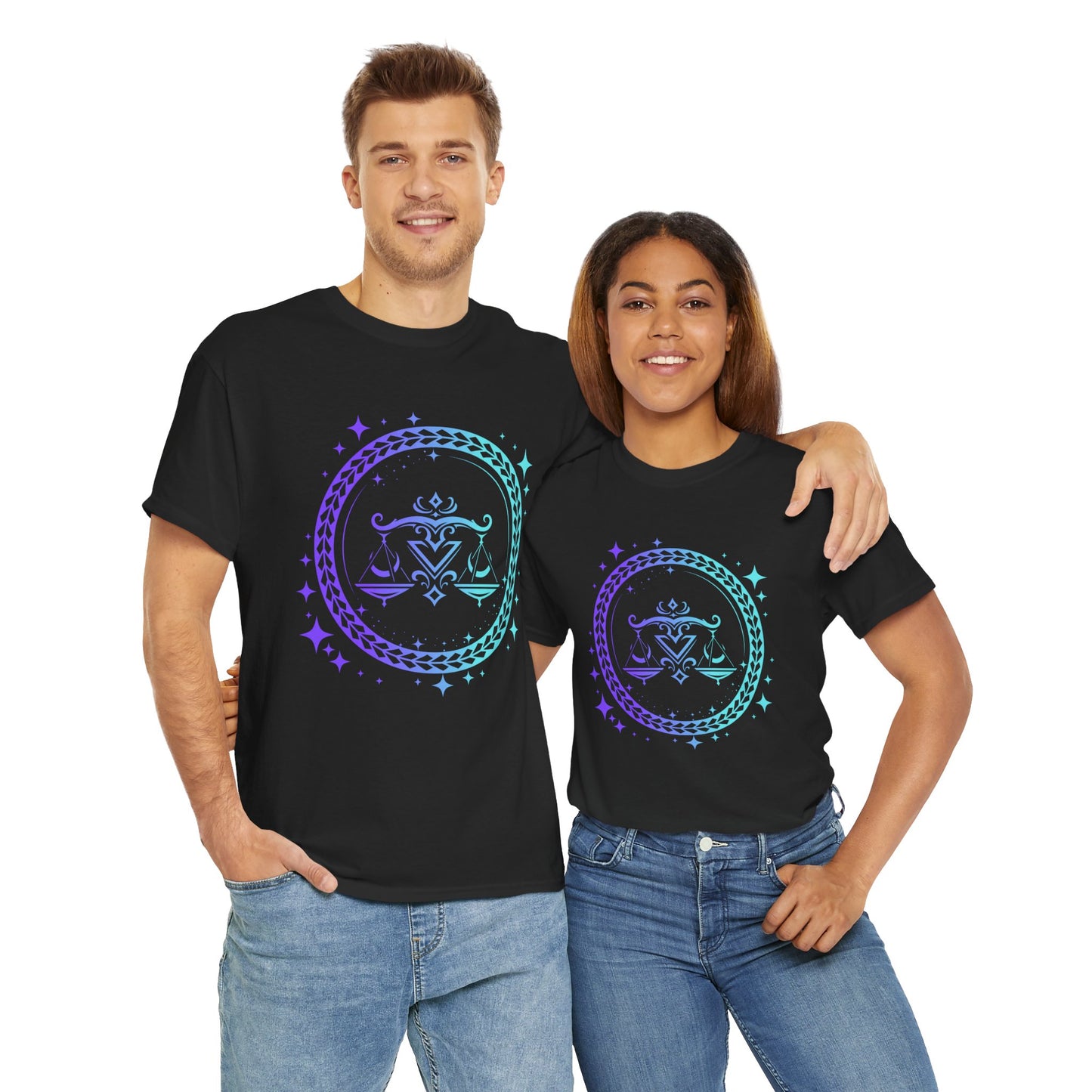 Tribal Circle Libra Scales Unisex Heavy Cotton Tee