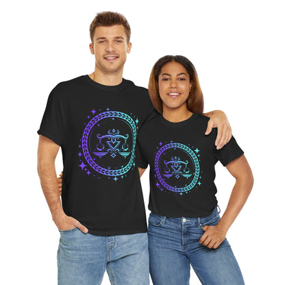 Tribal Circle Libra Scales Unisex Heavy Cotton Tee