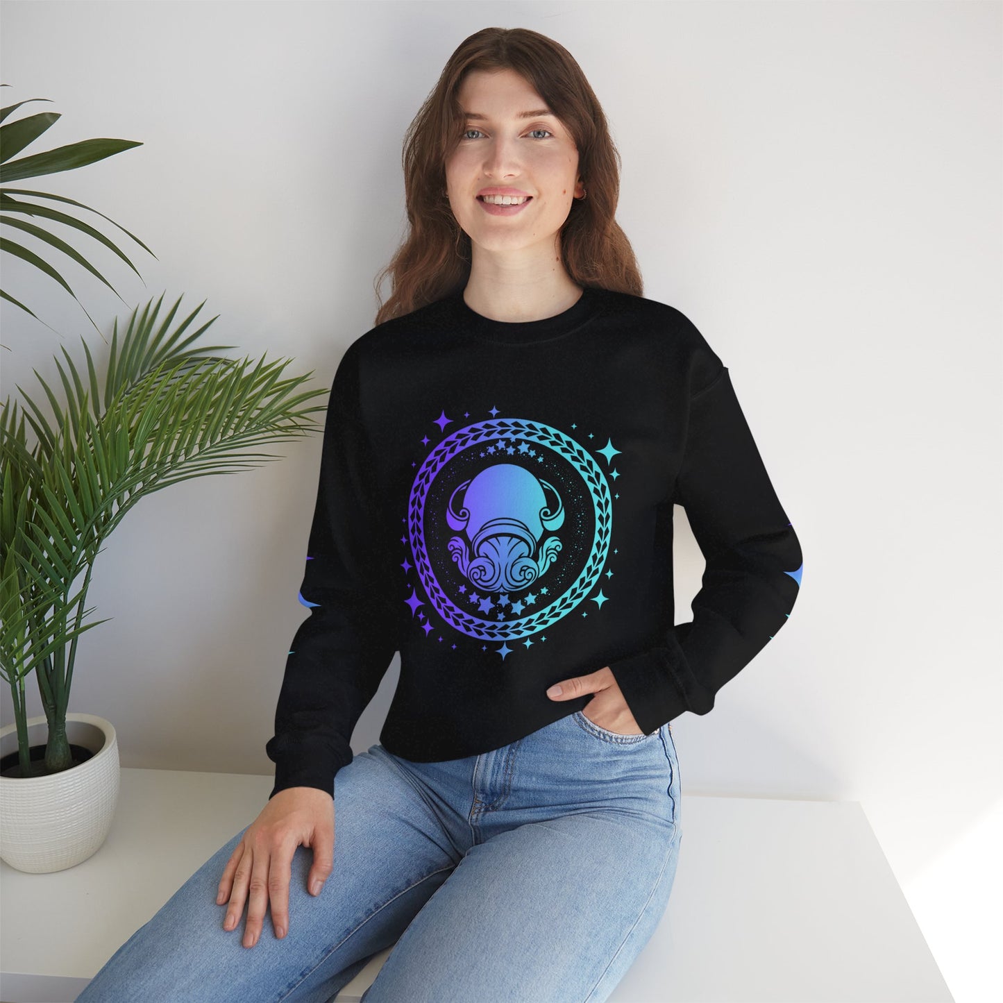 Tribal Circle Aquarius Water Bearer Sweatshirt