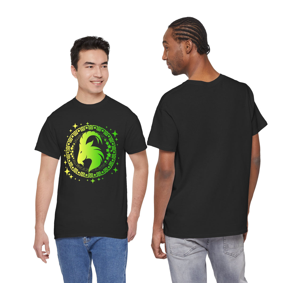 Tribal Circle Capricorn Goat Unisex Heavy Cotton Tee