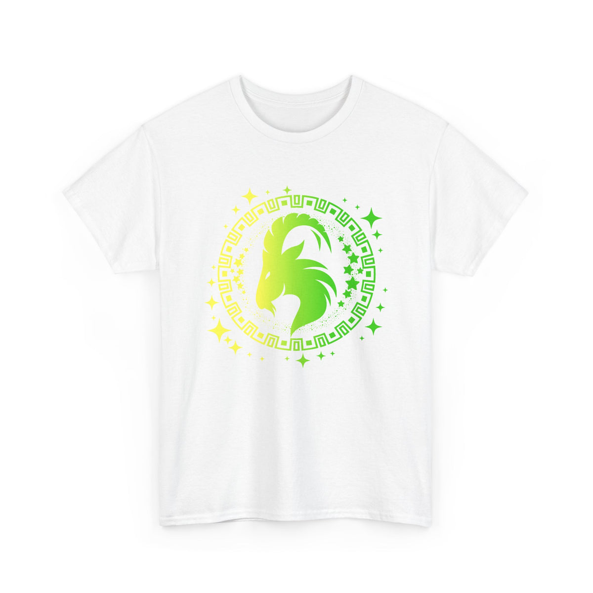 Tribal Circle Capricorn Goat Unisex Heavy Cotton Tee